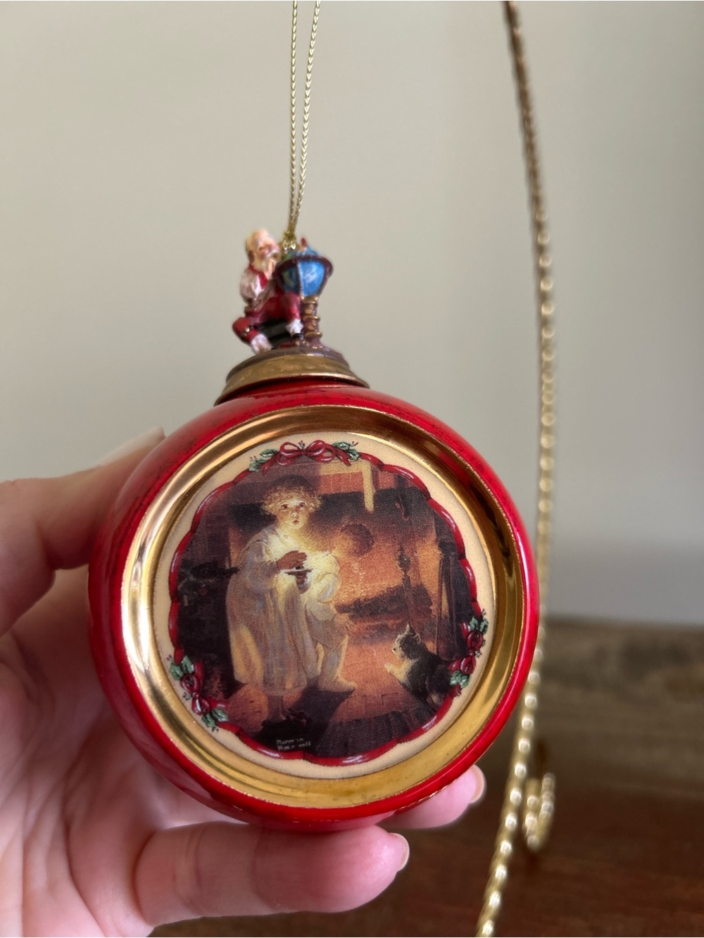 Norman Rockwell's Christmas Classics Heirloom Porcelain Ornaments-Is He Coming - Picture 2 of 6
